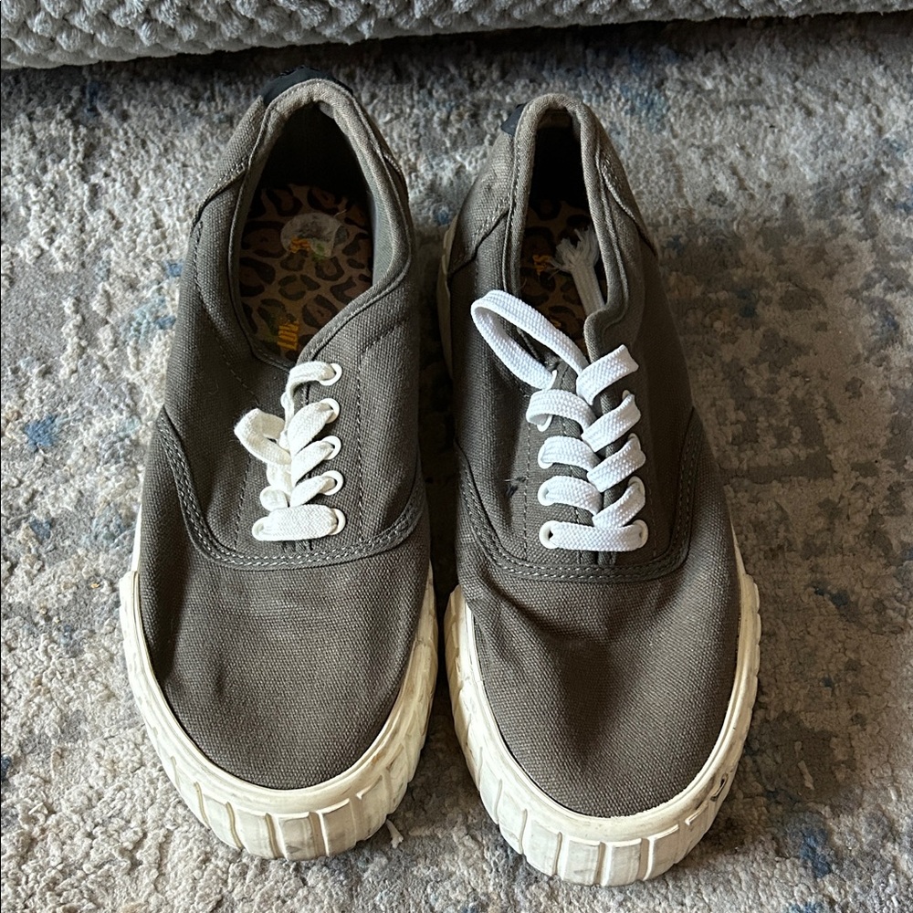 Bershka Gray Canvas Sneakers